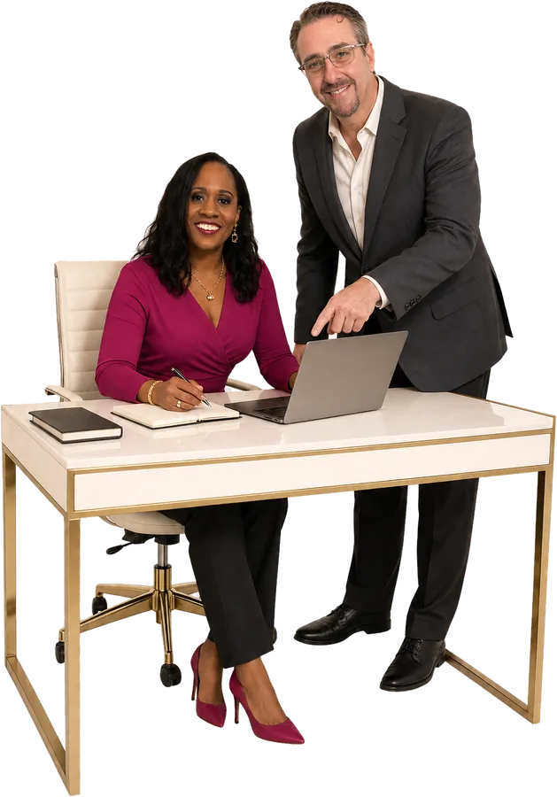 Niecy and Dan working through a task together